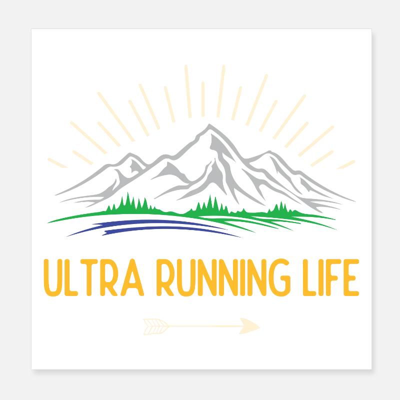 Durée de vie ultra running Poster 20 x 20 cm