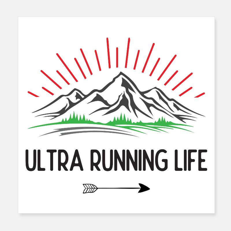 Durée de vie ultra running Poster 20 x 20 cm