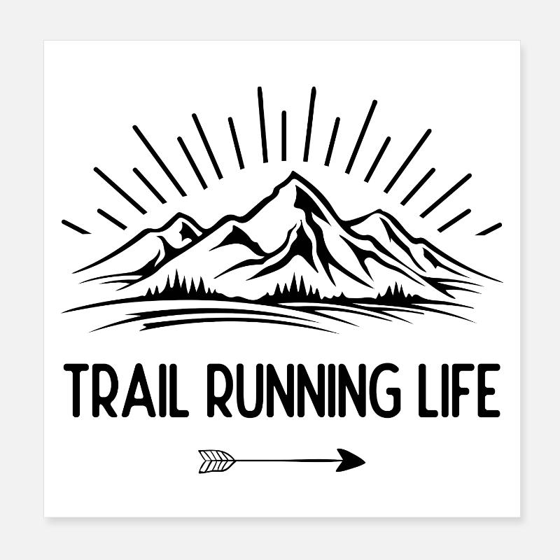 Trailrunning-Leben - Poster 20x20 cm - Weiß