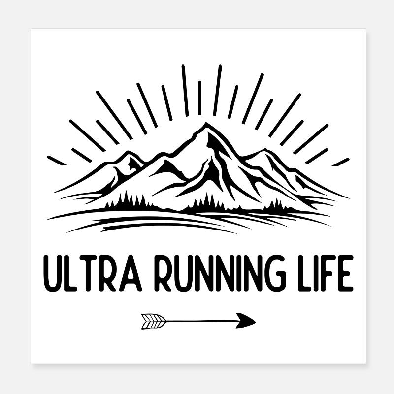 Ultra-Laufleben - Poster 20x20 cm - Weiß