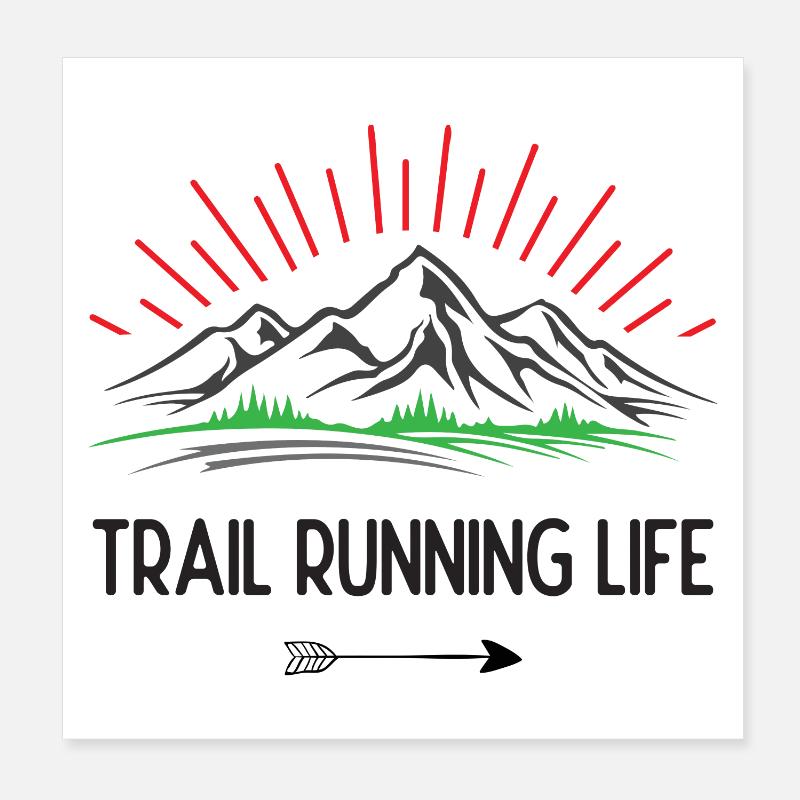 Vie de trail running Poster 20 x 20 cm