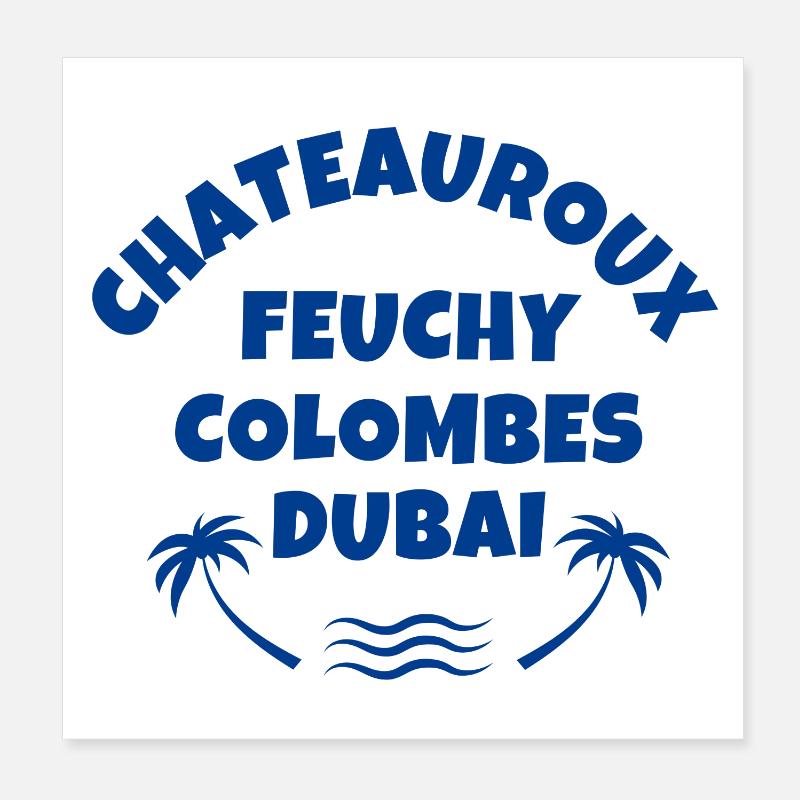 Feuchy, pétrole, Châteauroux - Poster 20 x 20 cm - blanc