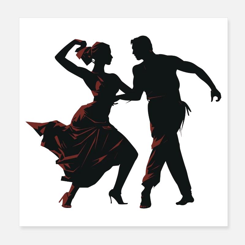 Flamenco Dance Poster 8" x 8" (20x20 cm)