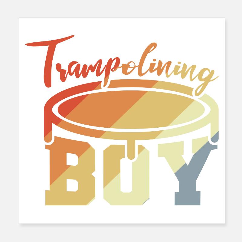 Garçon trampoline Poster 20 x 20 cm