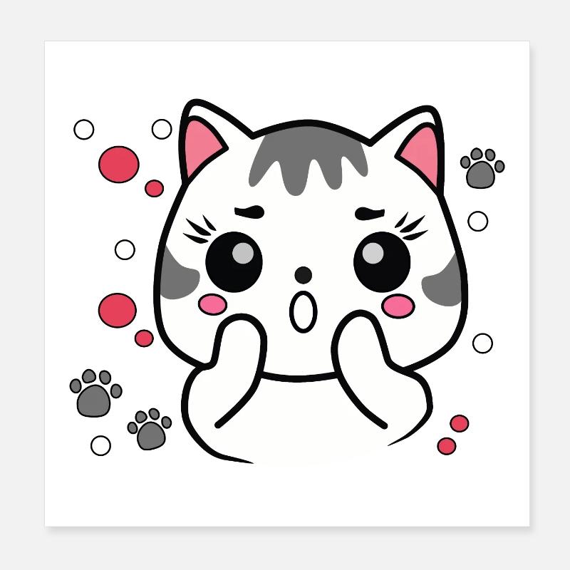 Chat mignon surpris Poster 20 x 20 cm