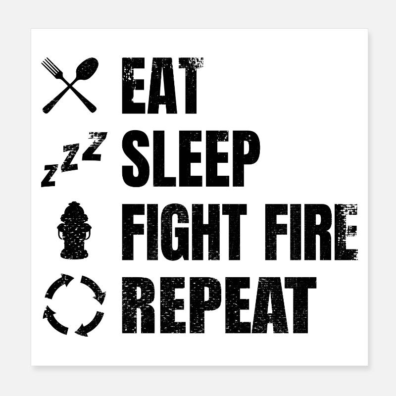 Feuerwehr Routine Poster 20x20 cm