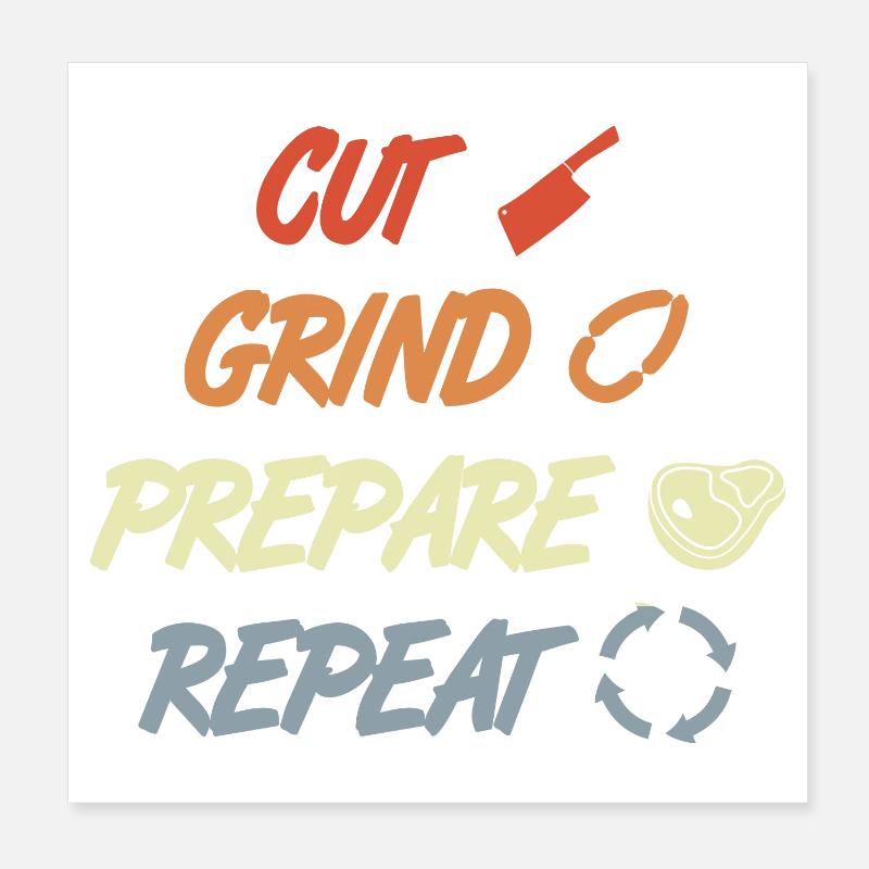 Zitat Metzger Poster 20x20 cm