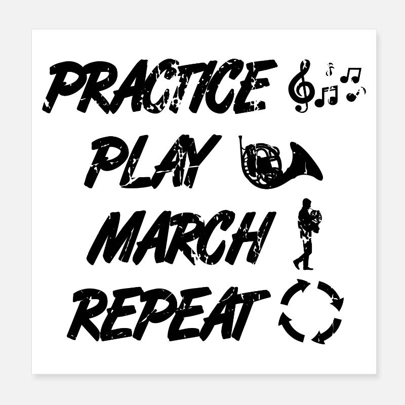 Waldhornist Routine Poster 20x20 cm
