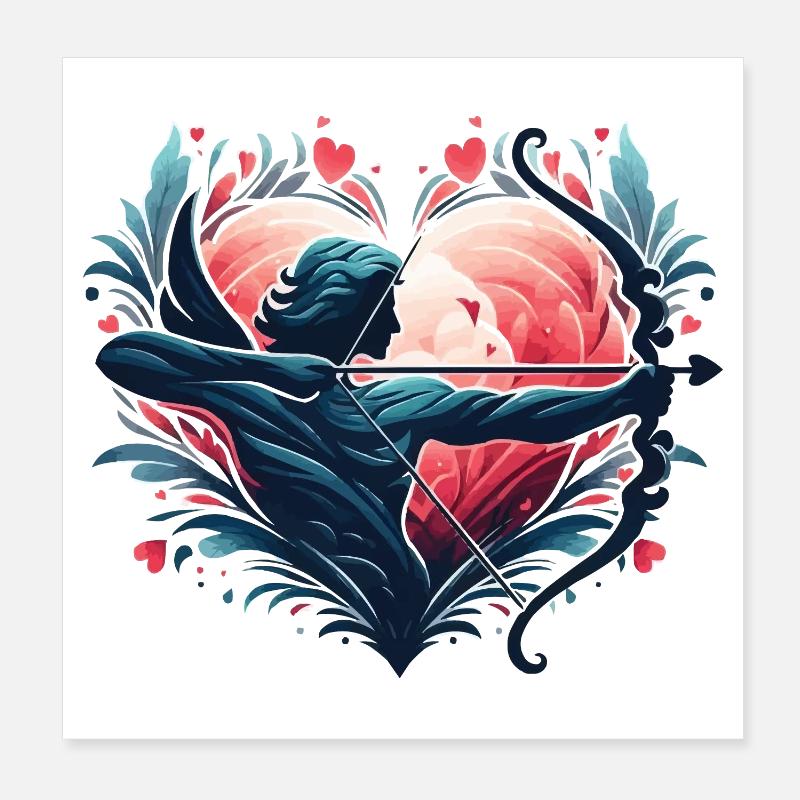 Illustration d’Archer de cœur mythique Poster 20 x 20 cm