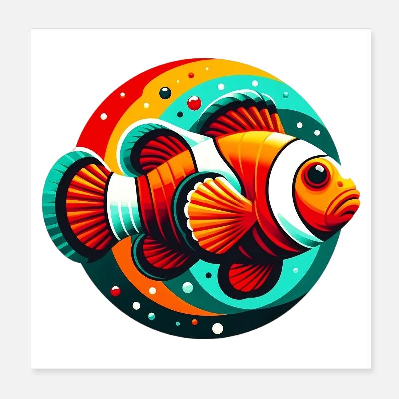 Clownfisch Poster 20x20 cm