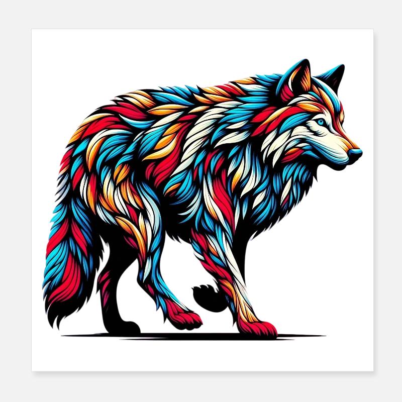 Wolf Poster 8" x 8" (20x20 cm)