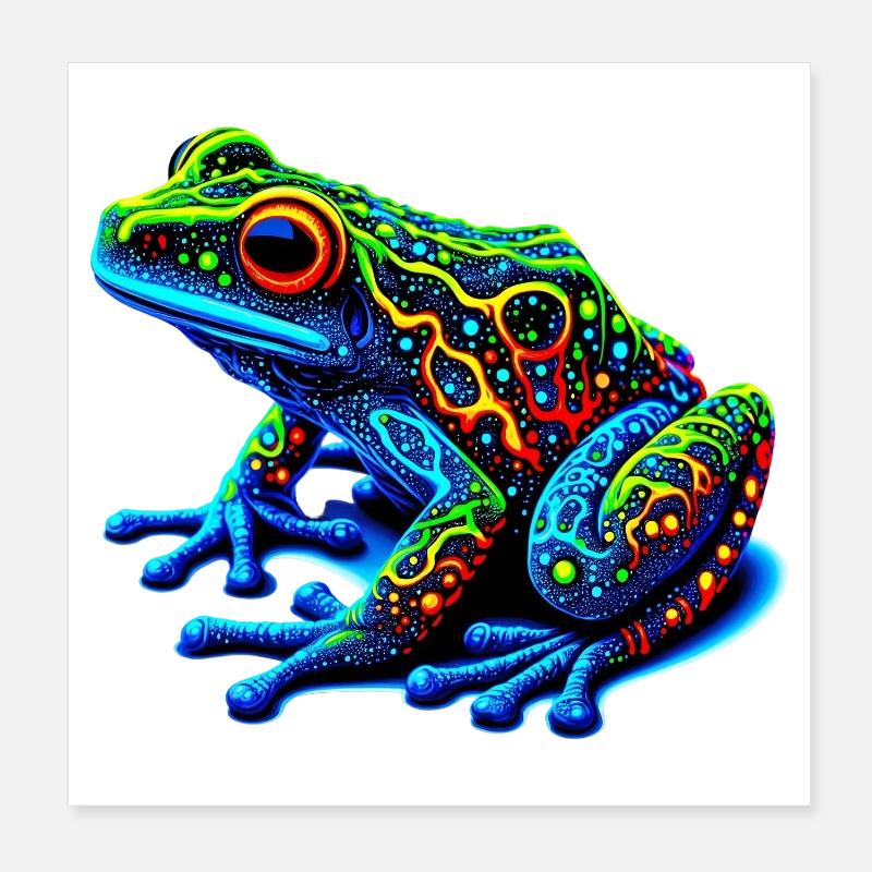 Frosch - Poster 20x20 cm - Weiß