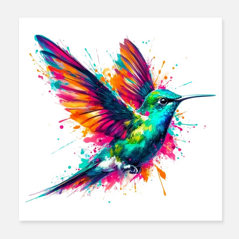Colibri Poster 20 x 20 cm