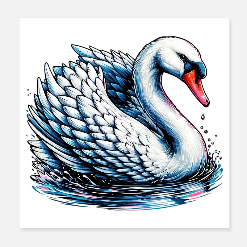 Schwan Poster 20x20 cm