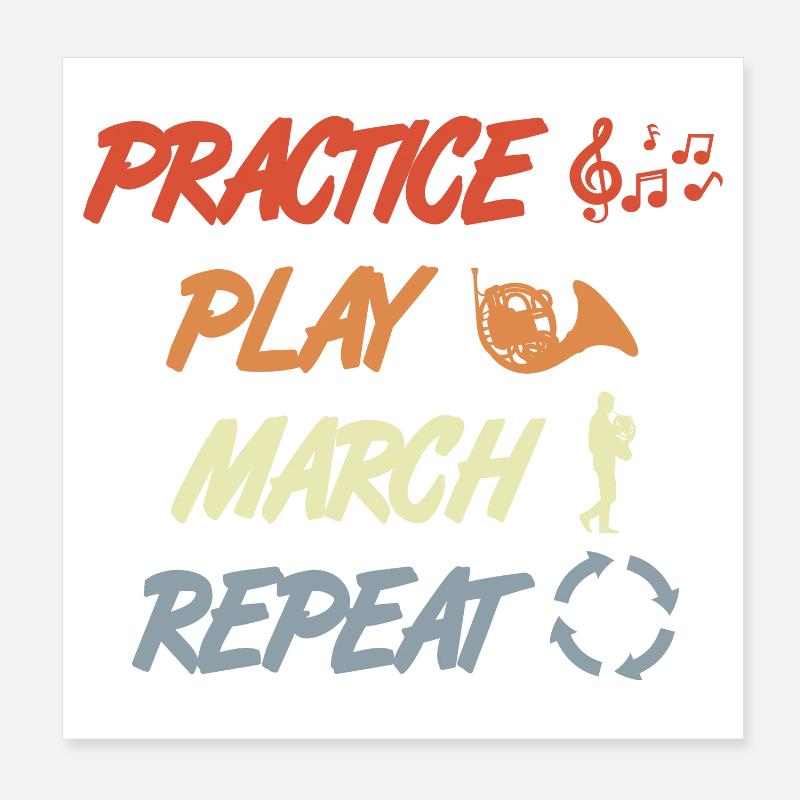 French Horn Motivation Poster 8" x 8" (20x20 cm)