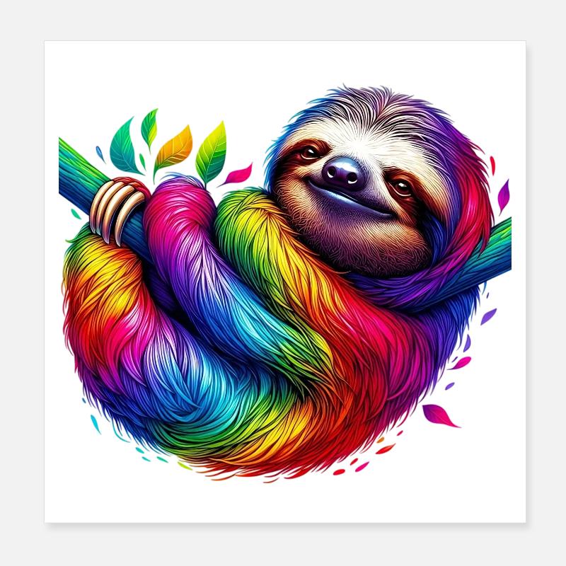 Sloth Poster 8" x 8" (20x20 cm)