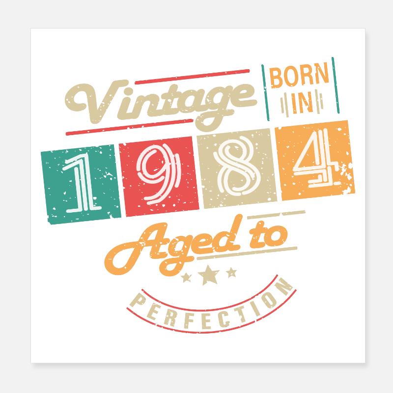 Original 1984 Vintage - 1984 Geburtstagsgeschenk Poster 20x20 cm