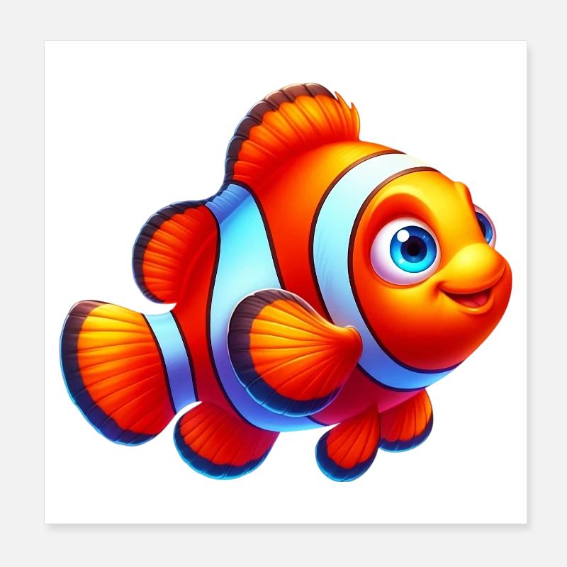 Poisson-clown Poster 20 x 20 cm