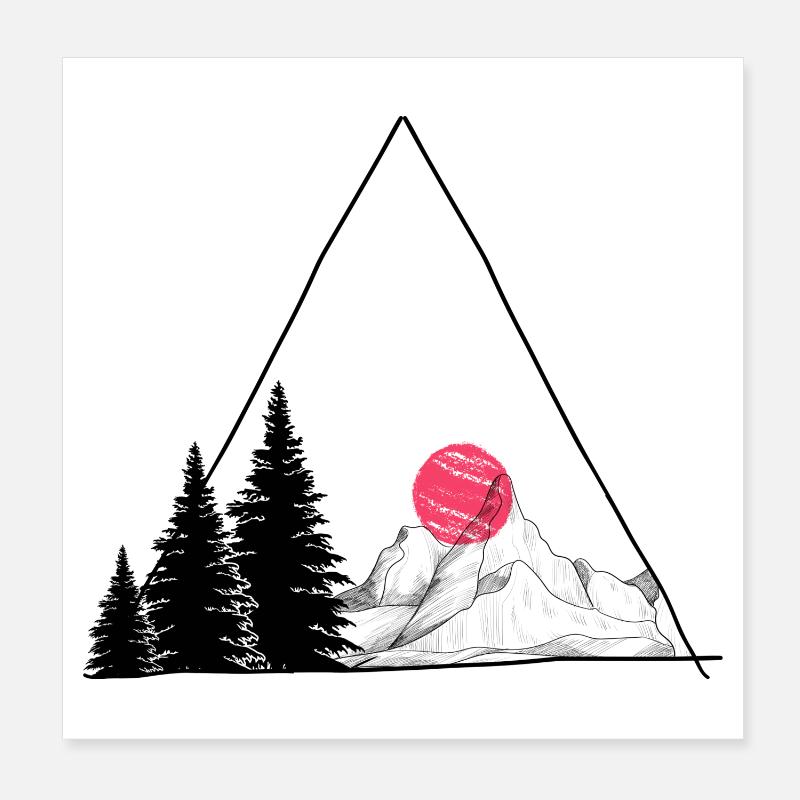 Neon Pink Circle Bloom Poster 8" x 8" (20x20 cm)