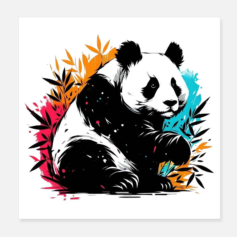 Panda Poster 8" x 8" (20x20 cm)