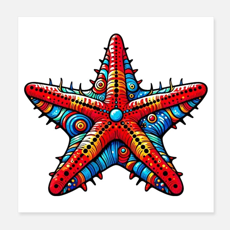 Étoile de mer Poster 20 x 20 cm