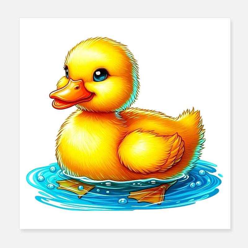 Caneton Canard Canard Canard Poster 20 x 20 cm