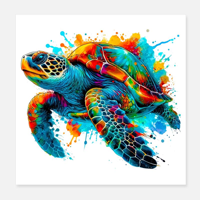 Tortue Poster 20 x 20 cm