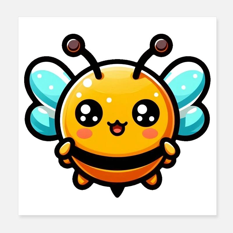 Bee Poster 8" x 8" (20x20 cm)