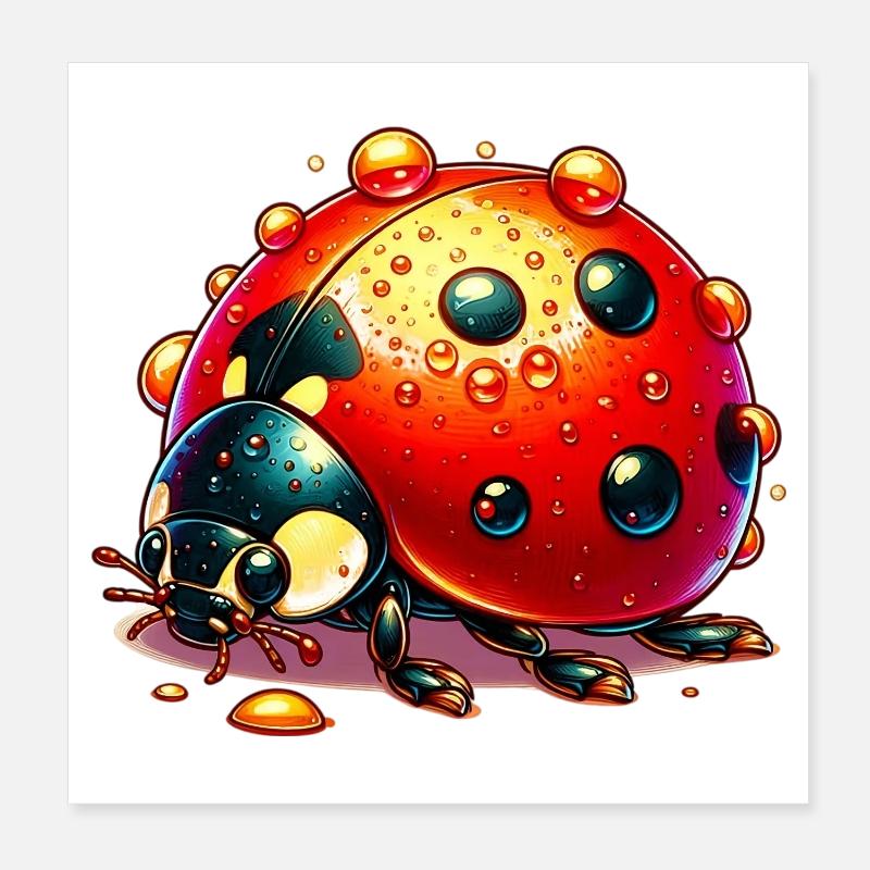 Ladybird Poster 8" x 8" (20x20 cm)