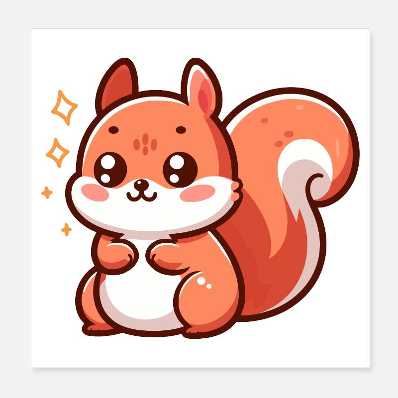 Mignon petit écureuil Poster 20 x 20 cm
