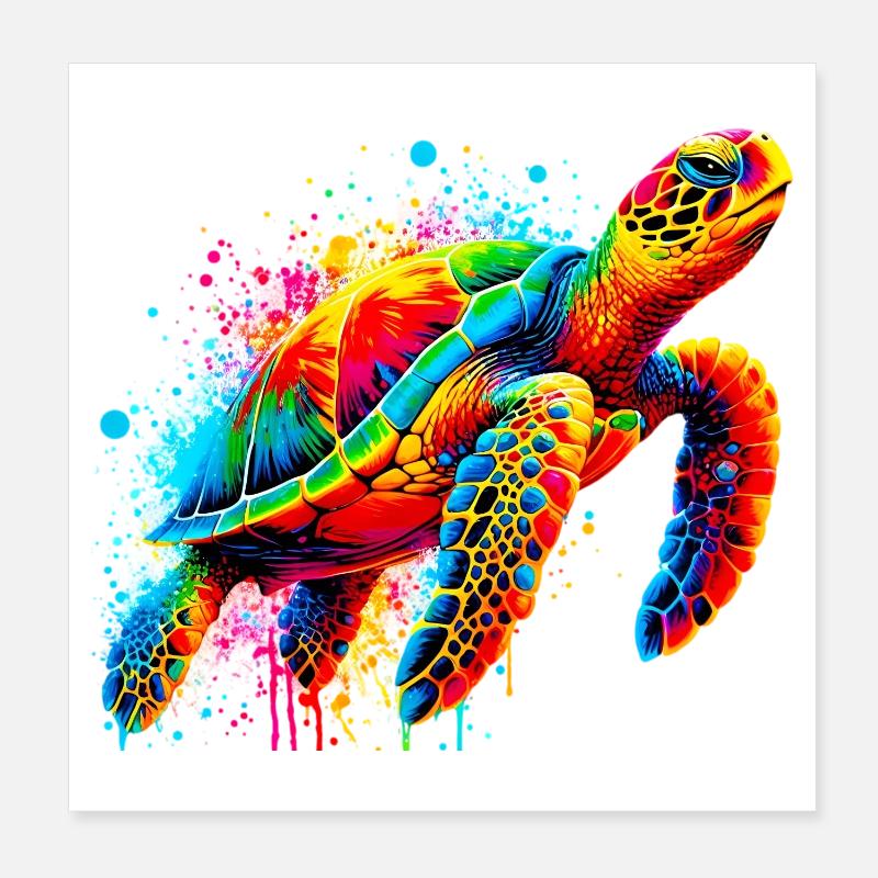 Tortue Poster 20 x 20 cm