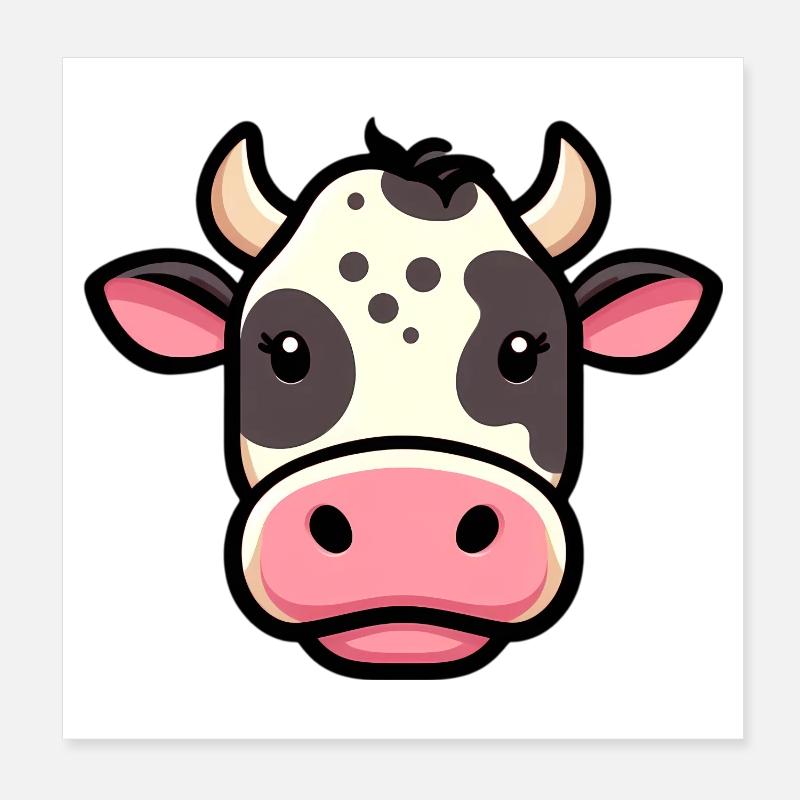 Cow Poster 8" x 8" (20x20 cm)