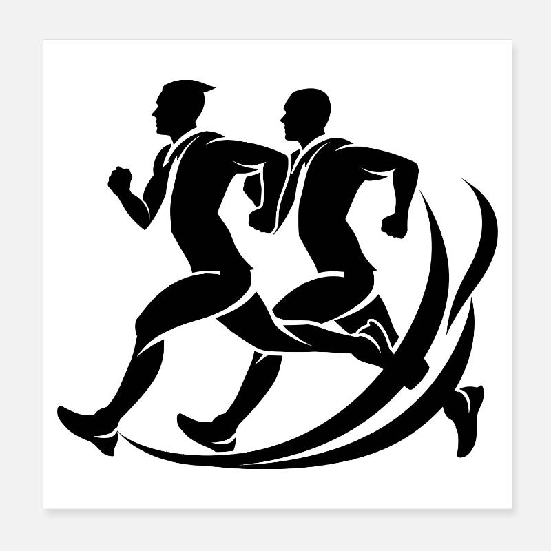 Jogger Drawing Poster 8" x 8" (20x20 cm)