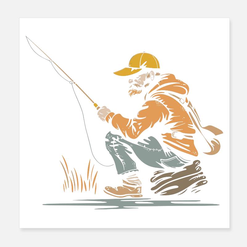 Graphiques de pêcheur Poster 20 x 20 cm