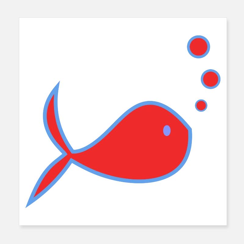 POISSON. SARDINE. POISSON D'AVRIL. MER. OCÉAN Poster 20 x 20 cm