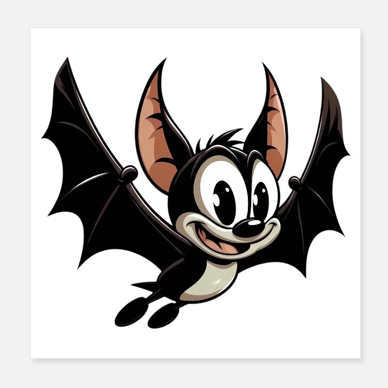 Bat Poster 8" x 8" (20x20 cm)
