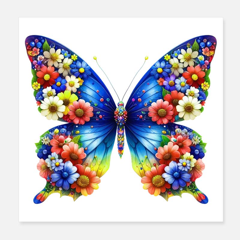 Butterfly Poster 8" x 8" (20x20 cm)