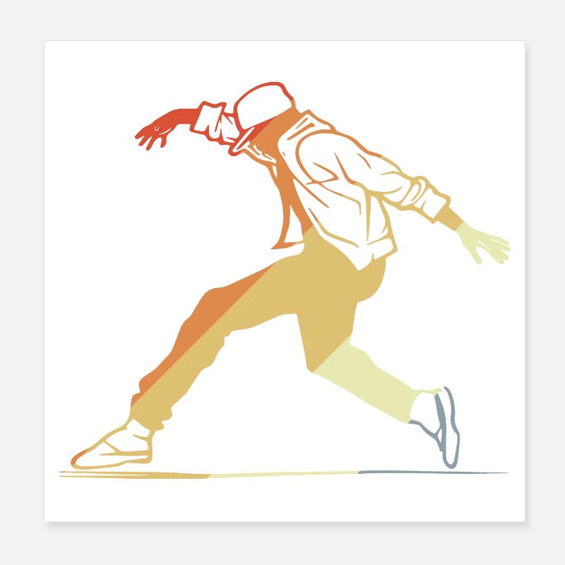 Breakdance rétro Poster 20 x 20 cm