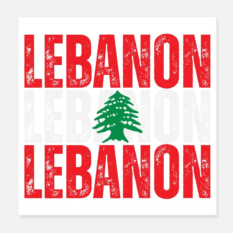 Flagge des Libanon, libanesischer Stolz Poster 20x20 cm