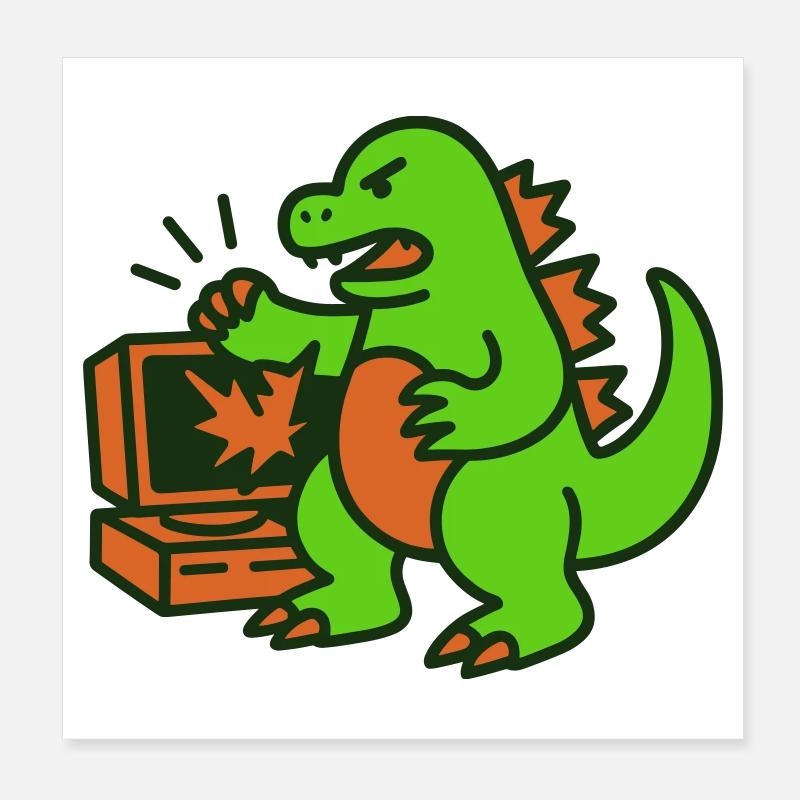 Drago contro computer Poster 20x20 cm