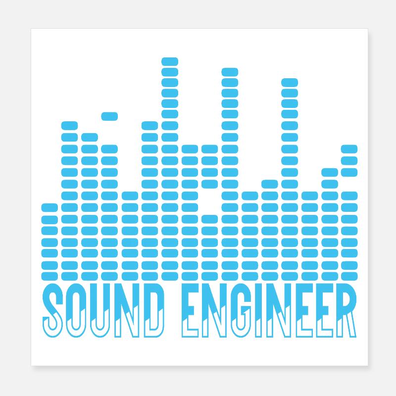 Audio Engineer's Wave Design Poster 8" x 8" (20x20 cm)