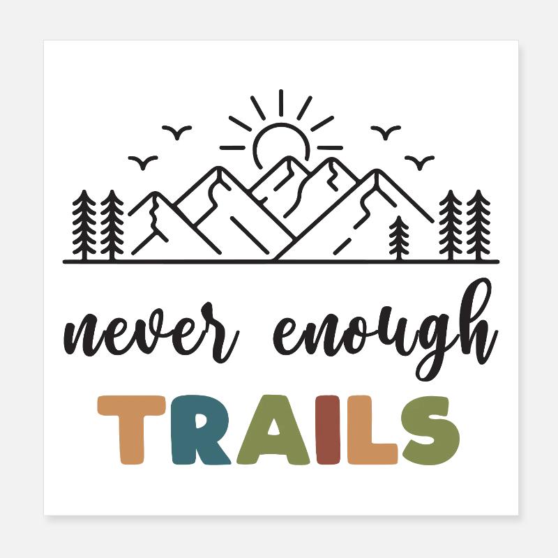 Trailrunning – Nie genug Trails Poster 20x20 cm