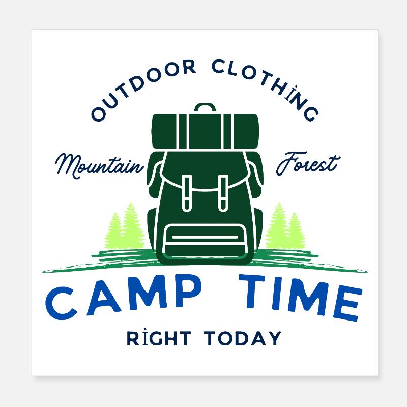 Camp tıme - Poster 20x20 cm - Weiß