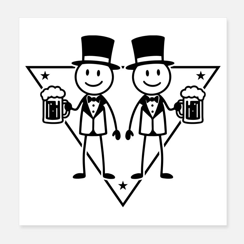 Bräutigam Junggesellen Party Poster 20x20 cm