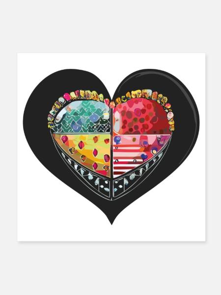 Herz_3 - Poster 20 x 20 cm - blanc - Devant
