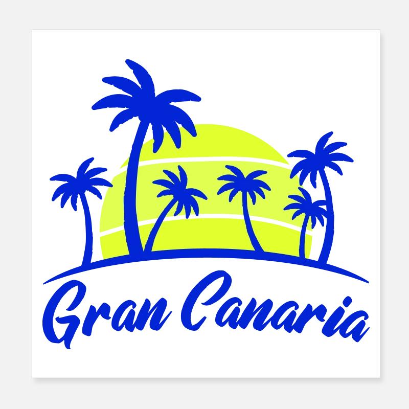 Coucher de soleil à Gran Canaria avec palmiers Poster 20 x 20 cm