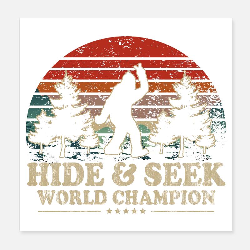 Cache-cache Champion du Monde Bigfoot Poster 20 x 20 cm