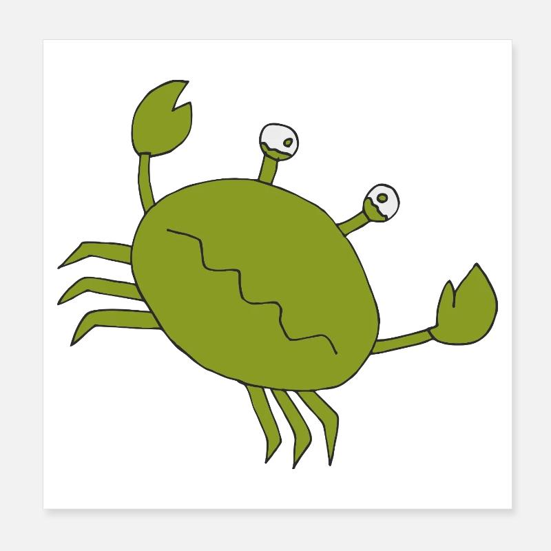 crab_seasick Poster 8" x 8" (20x20 cm)