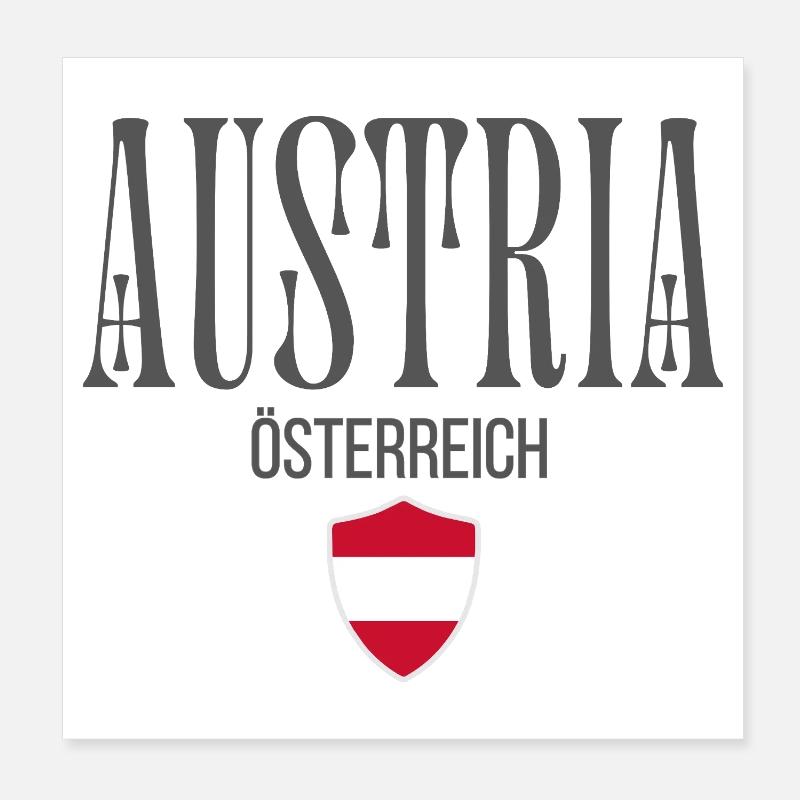 Drapeau autrichien, fabriqué en Autriche Poster 20 x 20 cm