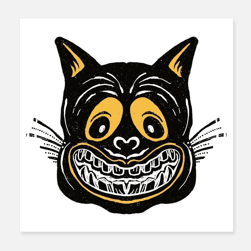 Chat noir du Cheshire Poster 20 x 20 cm